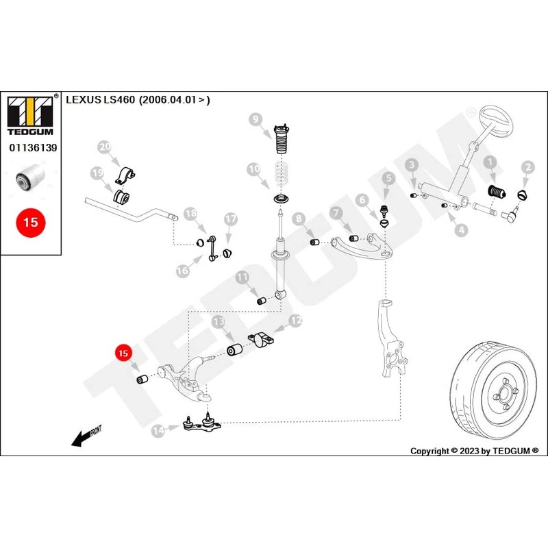 Bushing, Suspension Arm Bearing TEDGUM 01136139