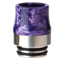 Marble Drip Tip Vape Mouthpiece 810 Standard drip tip spitback prevention vape Vulcan hole cap cover with microfiber cloth (Purple)