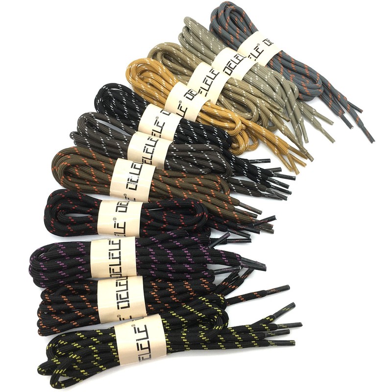 DELELE 2 Pair Thick Round Climbing Shoelaces Hiking Shoe Laces