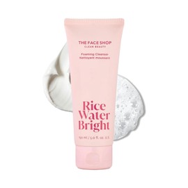 The Face Shop Rice Water Bright Foaming Facial Cleanser with Ceramide, Gentle - 5 Fl Oz (Pack of 1)