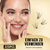 QUEWEL Individual Eyelashes, 320 Pieces, Individual Eyelashes for Eye Make-up,