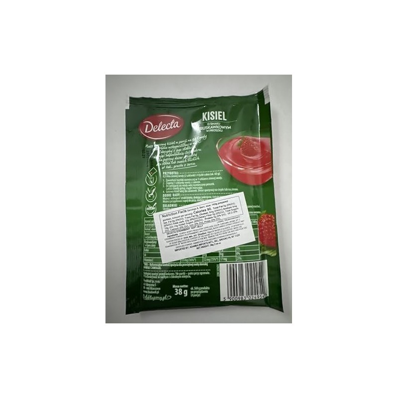 Delecta Duzy Kisiel Strawberry 5-pack 5x58g/5x2oz Eastern European Jelly Dessert