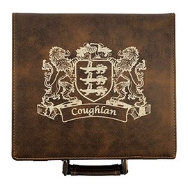 Coughlan Irish Coat of Arms Leather Poker Set