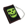 Misfits Green Skull Wallet Tri-Fold with Chain