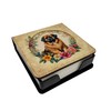 Caroline's Treasures Tibetan Mastiff and Flowers PU Leather Note Paper Holder with Artist-Designed Cover, Desk Accessory, Office Gift