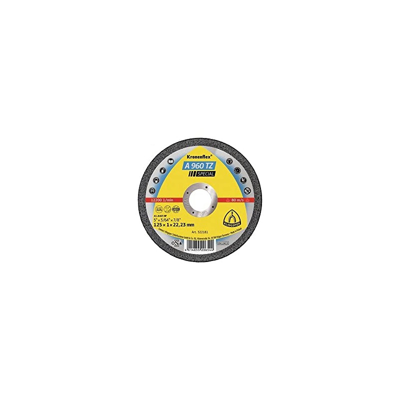 KLINGSPOR KLI-322181-1 Cutting Disc A 960 TZ 125 x 1