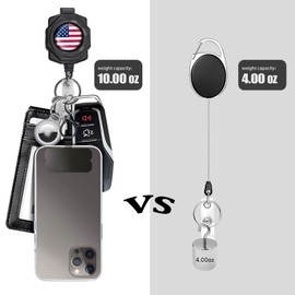 American Flag Retractable Keychain,2 Pack Heavy Duty Badge Reels Retractable, Tactical ID Badge Holder with Zinc Alloy Carabiner, 32'' Coated Steel Cord, Key Ring (USA Flag,Thin Red Line USA Flag)