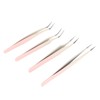 4pcs Eyelash Tweezers Set Stainless Steel False Eyelash Extension Tweezers
