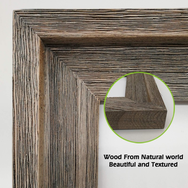 Eosglac Rustic 5x7 Picture Frame, Solid Wood with Glass Front,