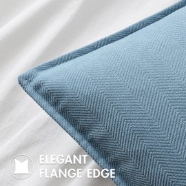 MIULEE Pack of 2 Light Blue Decorative Pillow Covers 18x18 Inch Soft Chenille Luxurious Couch Throw Pillows Farmhouse Cushion Covers with Elegant Design for Sofa Bedroom Living Room Home Decor