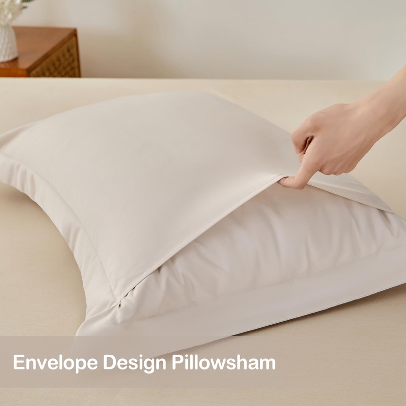 MIOTO Oversized King Duvet Cover 120x98-3 Pieces Prewashed Cotton-Like Extra