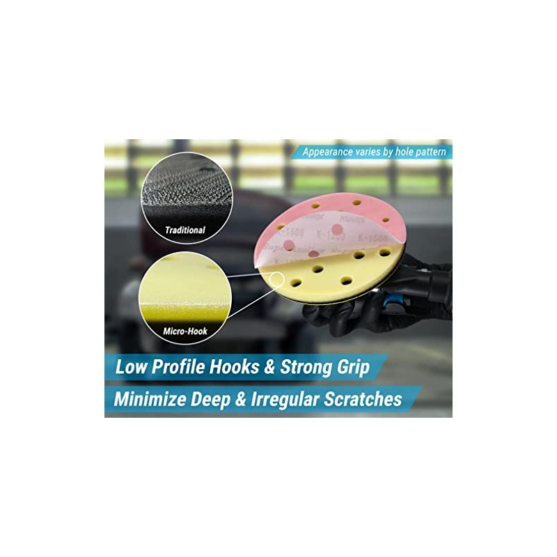 Eagle Micro-Hook Interface Pad for 6 inch Sanding Discs, Assorted,