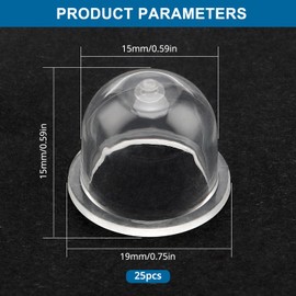 VooGenzek 25 Pieces Carburettor Pump Primer Bulb, Primer Pump Bulb, Fuel Pump Carburettor Primer Piston, Primer Bulb Carburettor, Petrol Primer Pump, for Lawnmowers, Blower (19 mm)