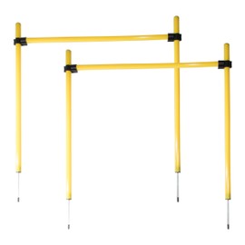 PET LIFE 'Jumping Hurdle' Collapsible Travel Folding Outdoor Performance Agility Pet Dog Trainer Training Kit, One Size, Green/Yellow