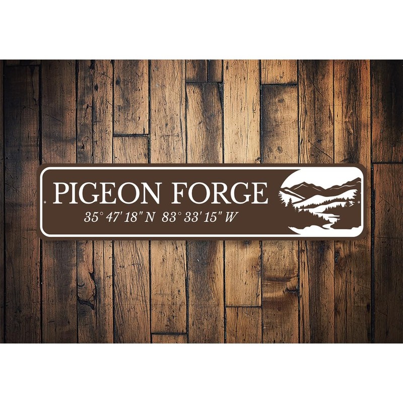 Pigeon Forge Coordinates Sign - 3 x 13