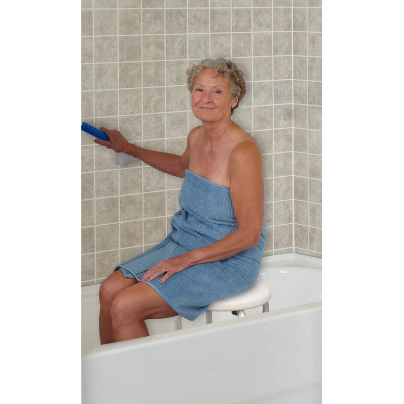 Carex Compact Shower Stool - Adjustable Height Bath Stool and
