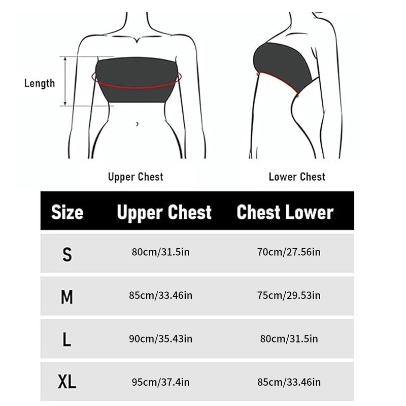 Mayoii Seamless Strapless Push-Up Bra, Stretchy Non-Slip Tube Top, Invisible