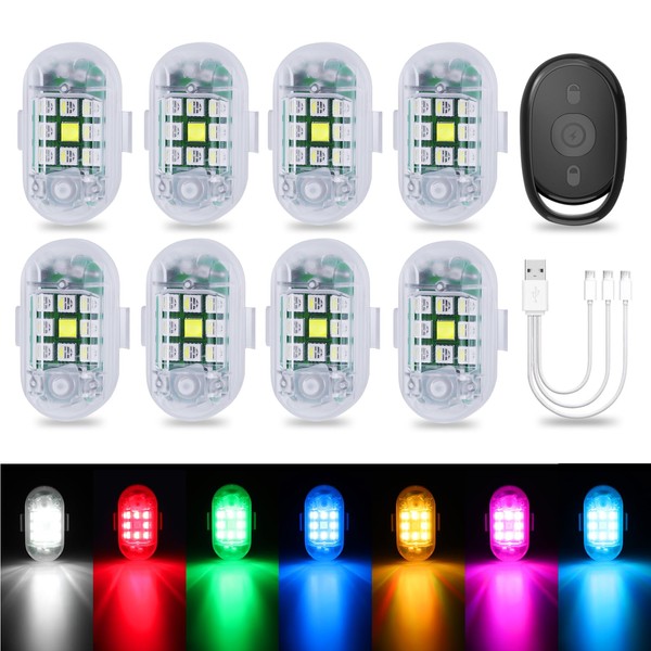 LECART 8 Pcs Remote Control Strobe Lights Wireless Led Anti