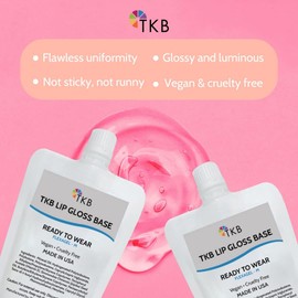 TKB Lip Gloss Base (Flexagel M) | Ready-to-Wear| Moisturizing, High Shine, Crystal Clear, Vegan and Cruelty free| Made in USA. (5.5oz (156g))