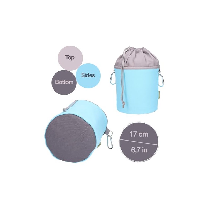 trendfinding Canvas Fabric Clothes Peg Bag with 2 Carabiner Hooks