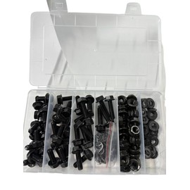 Fgruh 1500PCS M4 Screws with Nuts Assortment Kit, M4*6/8/12/16/20/25/30/40 mm Hex Socket Button & Cap Head Bolts Nut and Washers Set, 12.9 & 10.9 Grade Black Zinc Plated for DIY, 3D Printer