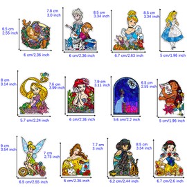 GTOTd Princess Fridge Magnet (12 Packs) Cute Girls Gifts Merch Decorations Bumper Decal Metal Flexible Vinyl Magnetic Decor Teens