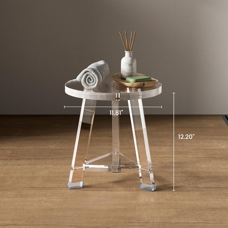 Sumerflos Acrylic Round Corner Shower Stool for Inside Shower -