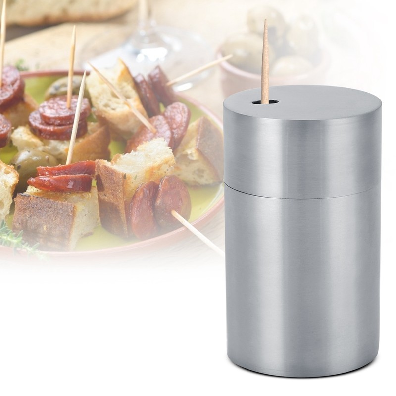 Stainless Steel Toothpick Holder Storage Box Case for Home Restaurant
