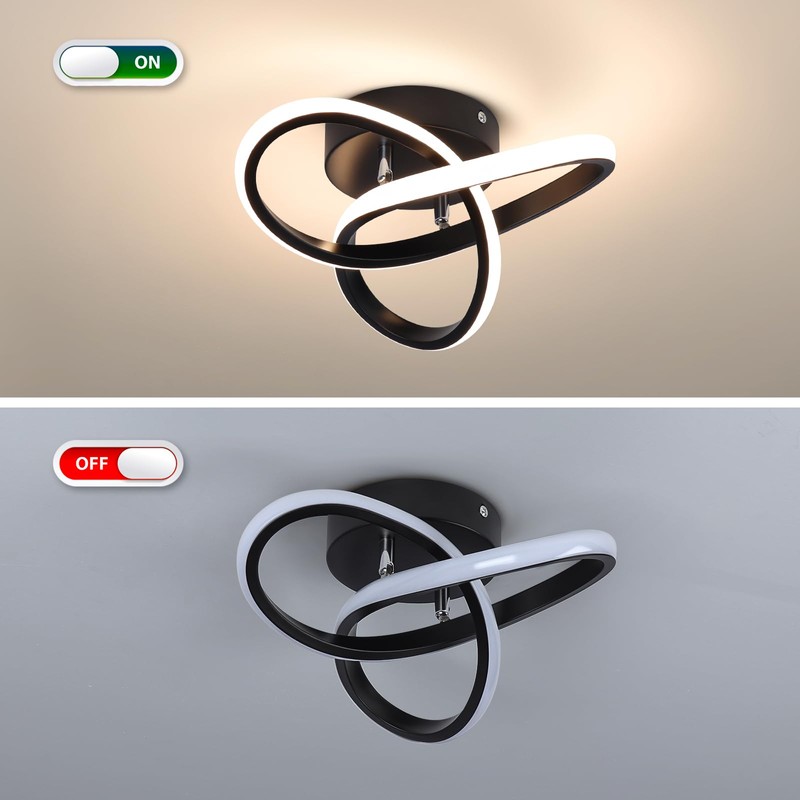 EIDISUNY LED Ceiling Light Interweave Modern Creative White Black Ceiling