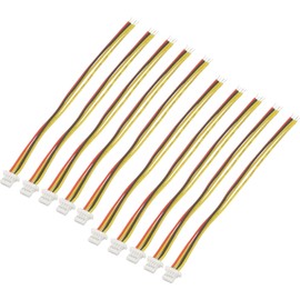 Audiofan JST SH Connector SH4 Pin 4P AWG28 1.0mm Pitch SH F 4 Pin Cable Wire, Approx. 4.0 inches (10 cm), Set of 10