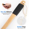 Forenee Loofah Stick Malla Suave Luffa Mango Madera Antideslizante Hecho