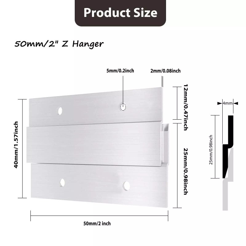 CFOFT French Cleat Picture Hanger Aluminum Z Hanger Interlocking Wall
