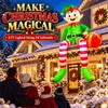 8FT Christmas Inflatable Elf for Holiday Display – LED Lighted