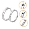 Beavorty 2 Pairs Matching Sun and Moon Promise Rings for