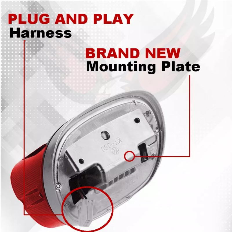 Eagle Lights Layback Red LED Tail Light for Harley Softail