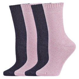 MeMoi Solid Chenille Crew Sock 2 Pair Pack Black-Gray 9-11