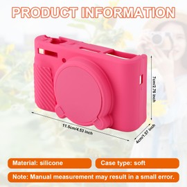 SX730 SX740 Kameratasche, Schlanke Silikon Kameratasche Weich Kamera-Schutzhülle Digitalkamera Tasche Kompatibel mit Canon PowerShot SX740 SX730 HS Kamera (Rosenrot)