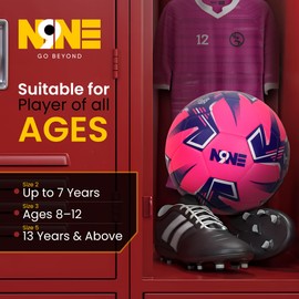 NINE Premium Quality Footballs Striker - Size 3, 4, 5 | Ideal for Kids, Teens & Adults | Perfect for Training & Matches (Pink, 5)