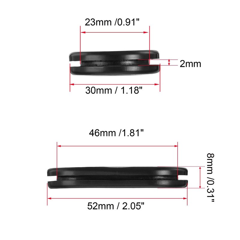 TA-VIGOR 4Pcs Oval Rubber Grommet, 46 x 23mm Double Sided
