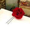 Beaupretty 6 Pieces Wedding Updo Hairpins Red Rose Flower Hair