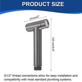 sourcing map Handheld Bidet Sprayer for Toilet, Metal Bathroom Sprayer Kit Water Pressure Sprayer for Kitchen Bathroom Toilet Flushing Washing, Grey