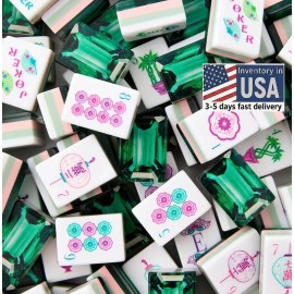 Sierra and Red Mahjong  Acrylic Mahjong Tiles 4-layer Engraved American Mahjong Tiles RTS UpdatedColor: Sierra / Dark Orange