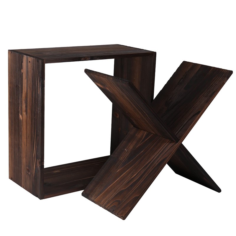 FDHUIJIA Wine Rack Cabinet countertop Wooden Stackable Storage Retro Cube