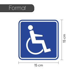 Rollstuhl Magnet-Schild I 15 x 15 cm I für Rollstuhl-Fahrer, Menschen mit Behinderung I magnetisches Auto-Schild für Behinderten-Transport I hin358