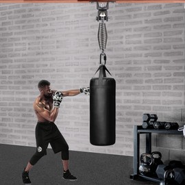 BeneLabel Heavy Duty Boxing Punching Bag Hanger with Spring, 159kg Capacity, 360° Rotation Wood Beam Holder, 2 Wood Screws for Wooden Sets, 1 Carabiner, 1 Comfort Spring