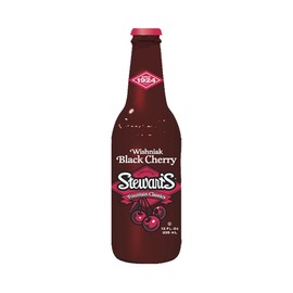 Stewart's Wishniak Black Cherry Soda, 12 fl oz (24 Glass Bottles)