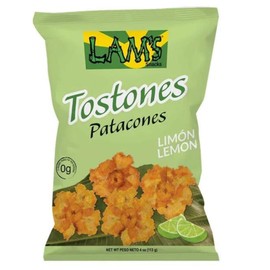 Lam's Tostones Lemon, No Trans Fat, Gluten Free, 20 x 4 oz, Smashed Plantain Chunks, Thin and Crispy (Pack of 20, Lemon)