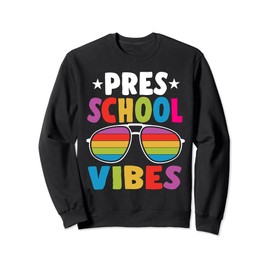 Preschool Back To School Sunglasses Vibes Retro First Day Sweatshirt