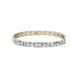Breil, Men's Bracelet Carve Collection, IP Gold Stainless Steel Bracelet for Men with Shiny Surface and Individual Central Element, Adjustable Length from 22 cm to 17 cm, Stainless Steel, No Gemstone