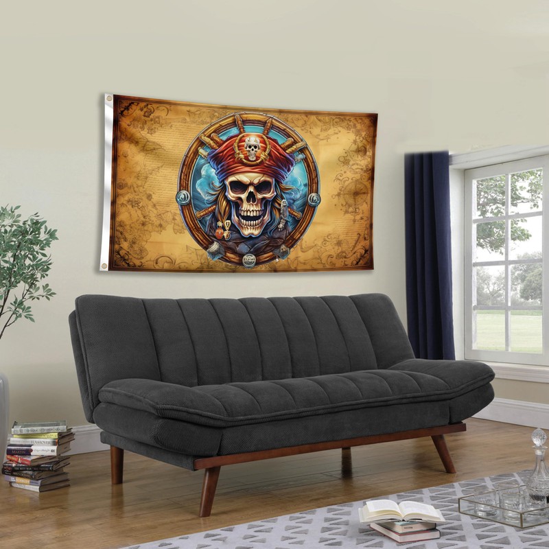 Pirate Flag – Jolly Roger Flag with Pirate Map Map